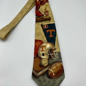 University of TN Sports-Themed Silk Tie with Football Design